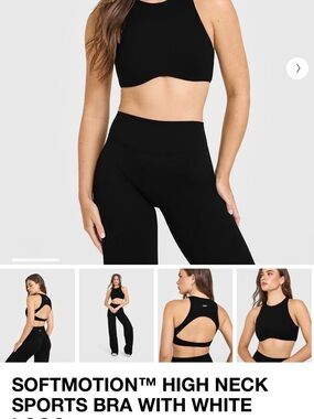 Oner Active Black SOFTMOTION High Neck Sports Bra NWT!